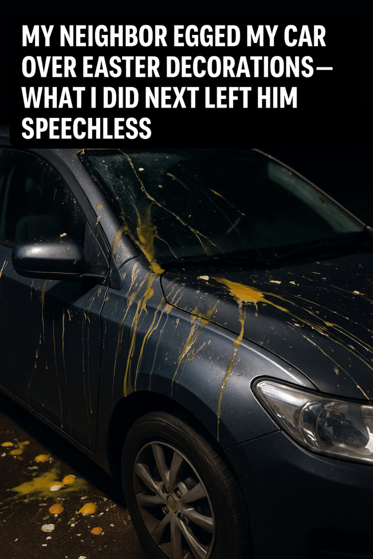 “My Neighbor Egged My Car Over Easter Decorations — What I Did Next Left Him Speechless”